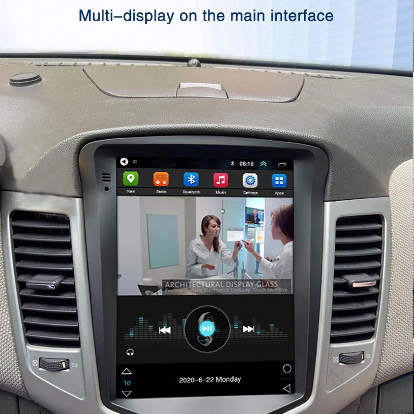 For 2009-14 Chevy Cruze, Vertical Android 10.1, Car Stereo, GPS Navigation, Wifi, Quad-Core Car Multimedia Player