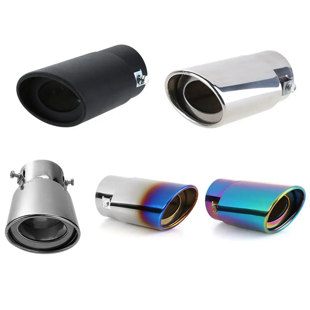 Universal Car Exhaust Muffler Tip.  Round Stainless Steel.