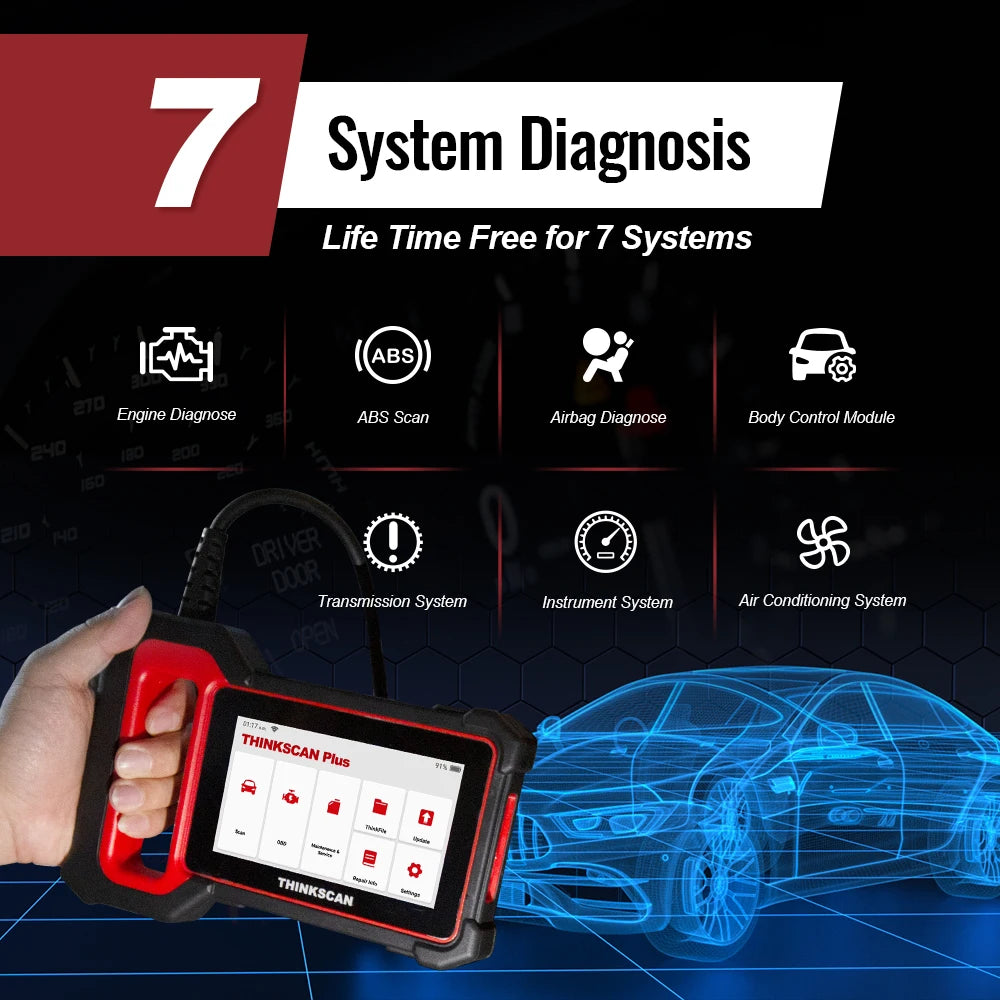 THINKCAR Thinkscan Plus S7 OBD2 Scanner Professional Automotive Code Reader Wifi Update Free