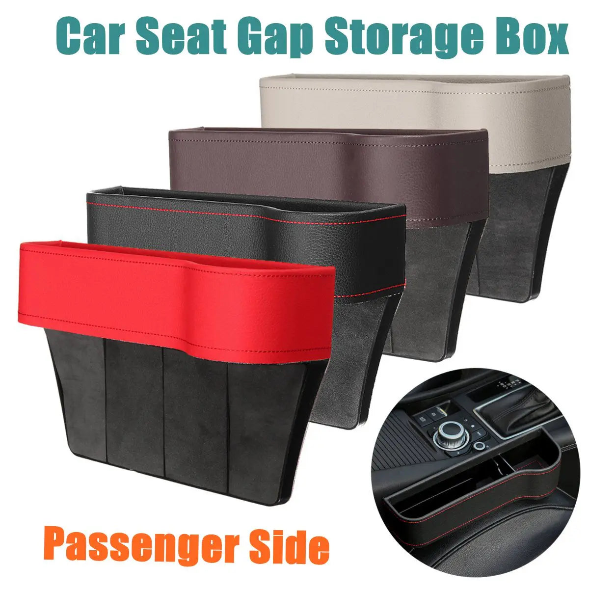 Leather Seat Gap Storage Box Organizer