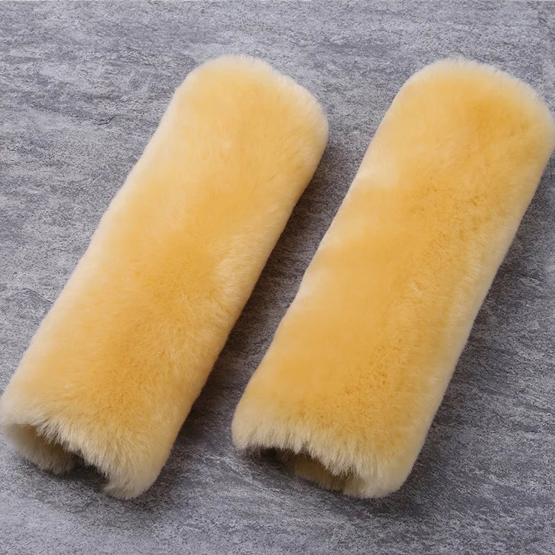 Real Sheepskin Seat Belt Pad Cover