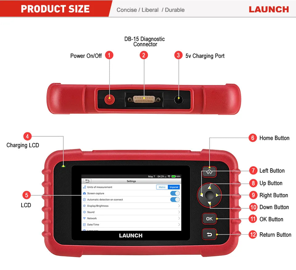 X-431 LAUNCH CRP123X OBD2 Scanner Auto Code Reader Car Diagnostic Tool