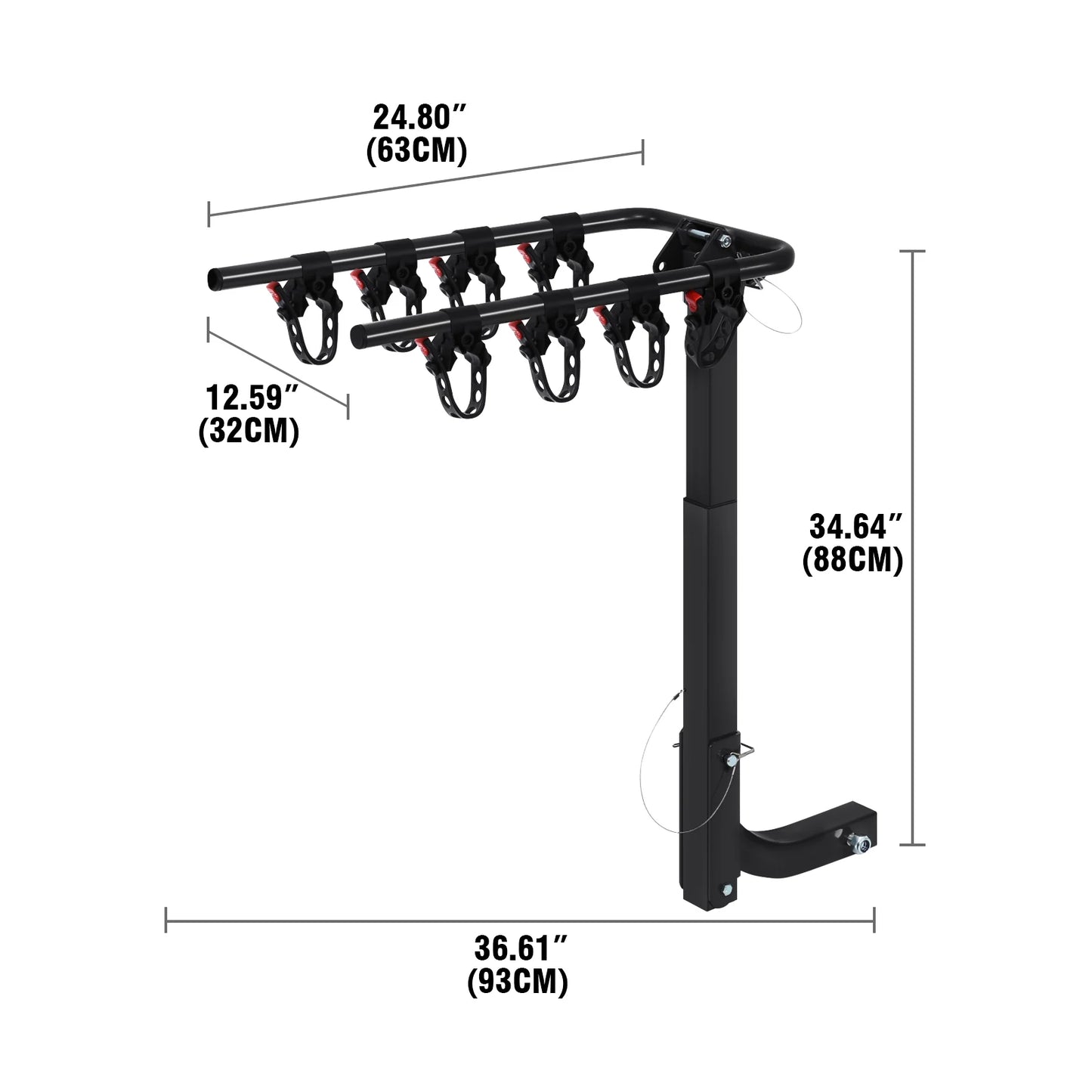 4 Bicycle Carrier w/Tow Receiver Mount