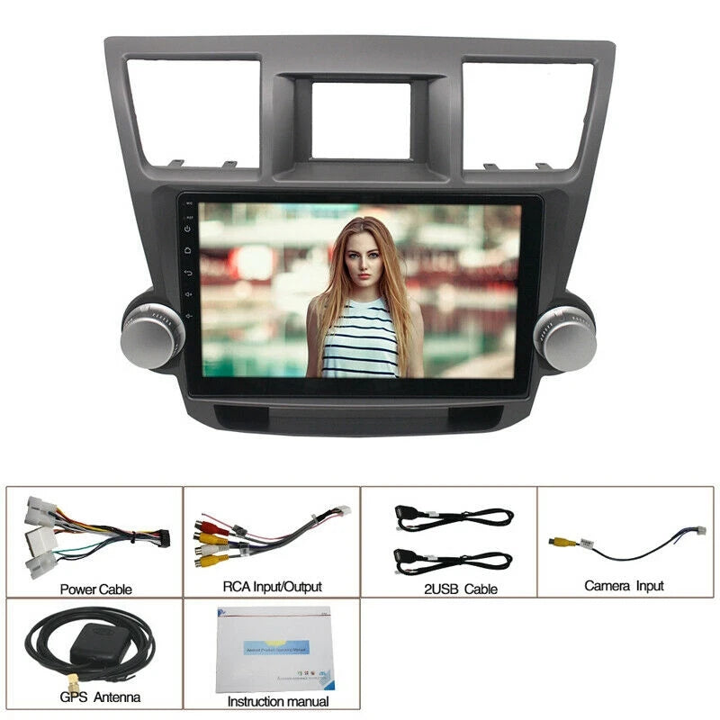 For Toyota Highlander 2009-2012- Android 10.1, 2Din Car Stereo Radio, Car Multimedia Video Player, GPS Navigation