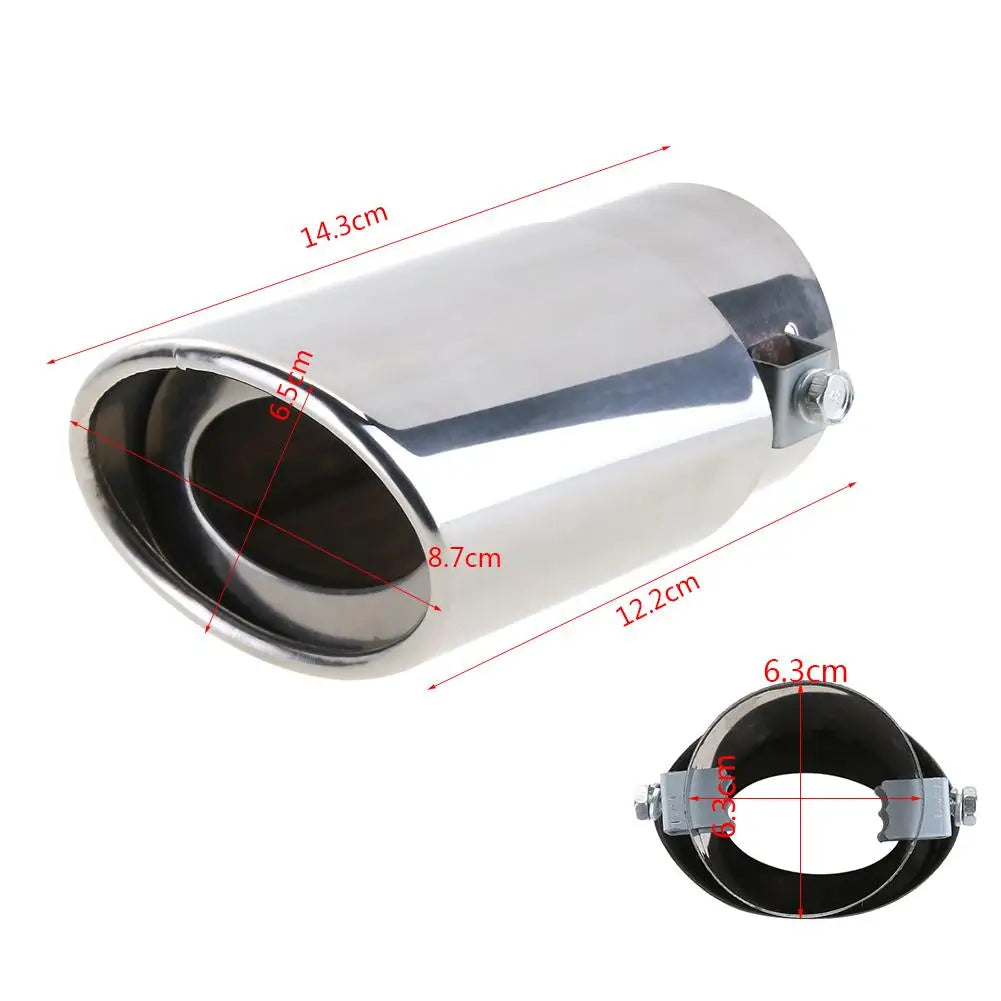 Universal Car Exhaust Muffler Tip.  Round Stainless Steel.