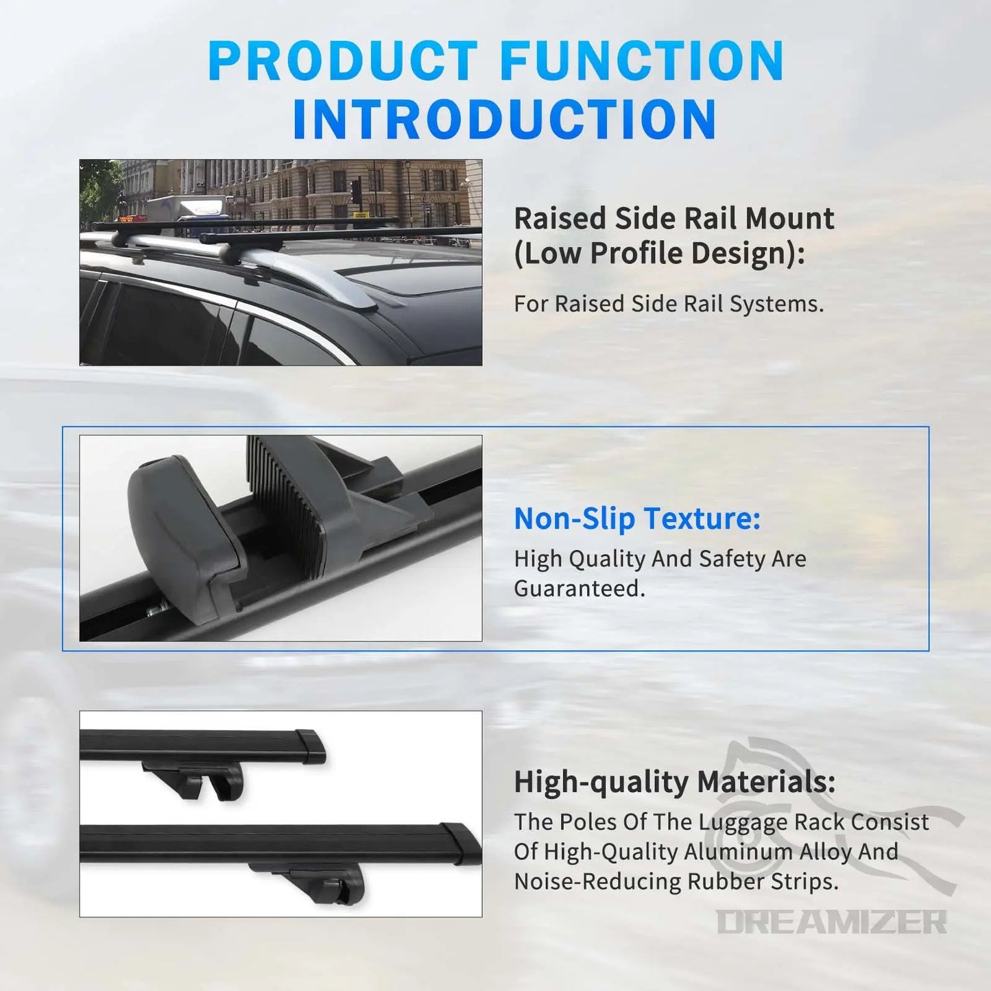 1 Pair Black Car Top Roof Rack Cross Bars For Buick Enclave Avenir