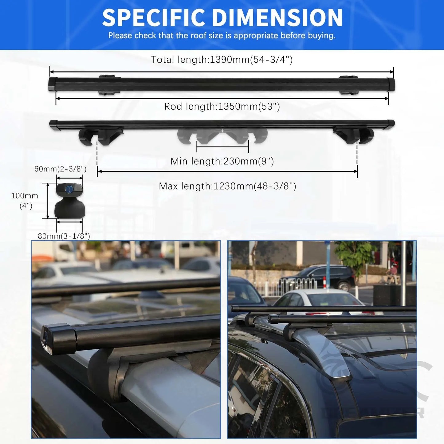 1 Pair Black Car Top Roof Rack Cross Bars For Buick Enclave Avenir