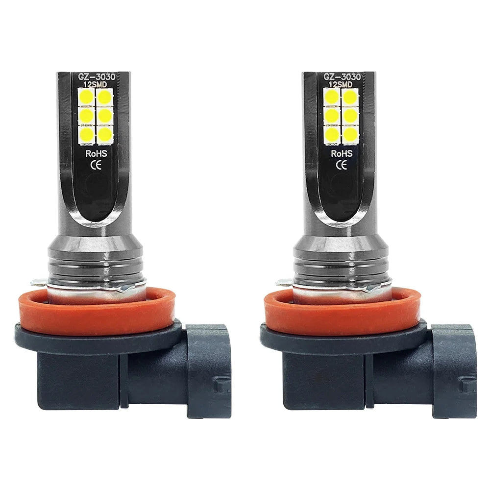 2Pcs LED H11 H8 Car Fog Light H4 H7 H9 H10 H1 9005 HB3 9006 HB4 6000K HeadLights 12000Lm Auto Fog Lamp 3000K 6000K