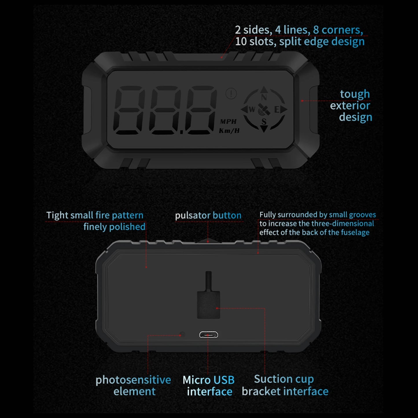 Vehicle Heads Up Display For GPS, Speedometer, Compass, etc.