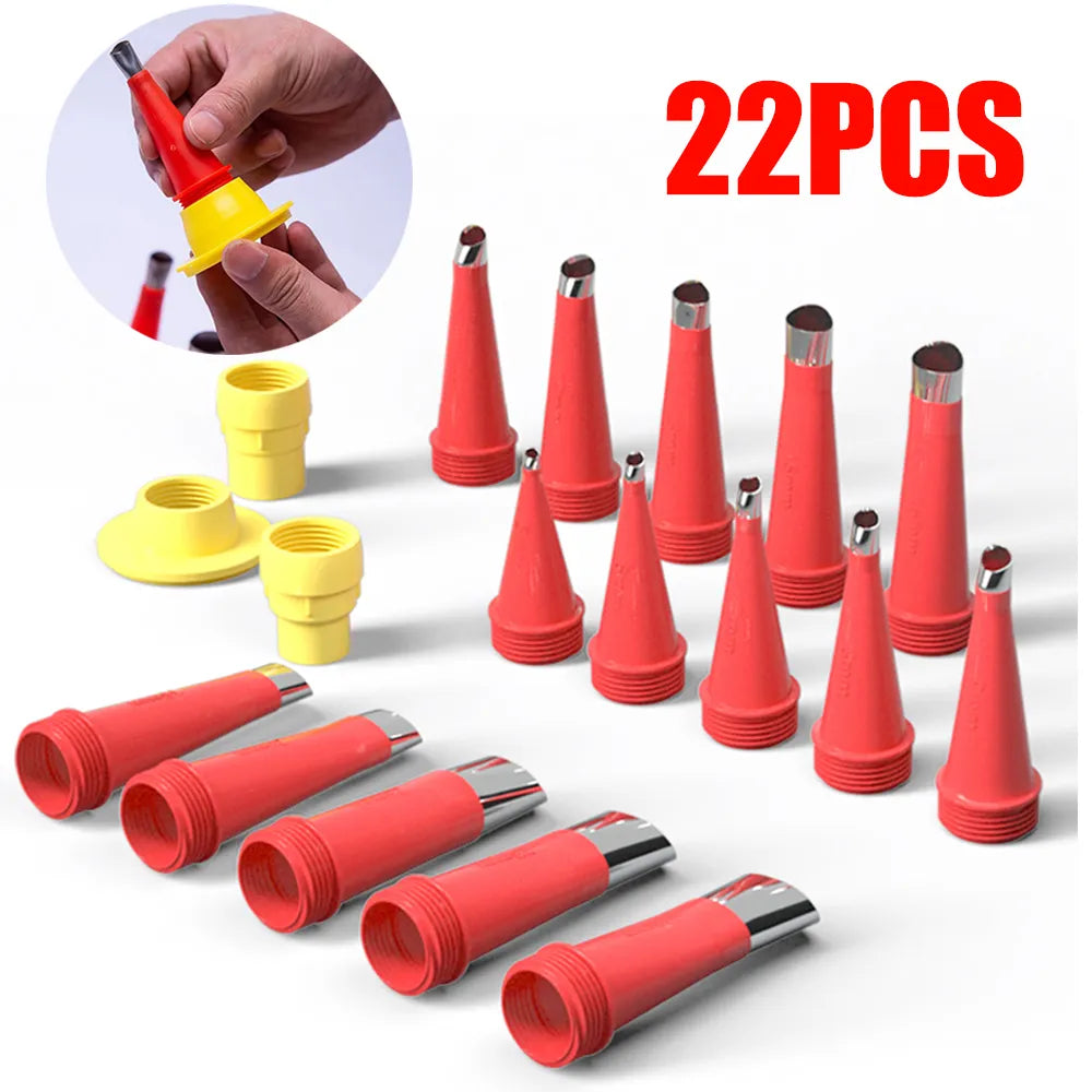 22PCS Stainless Steel Caulk Nozzle - Finishing Tool