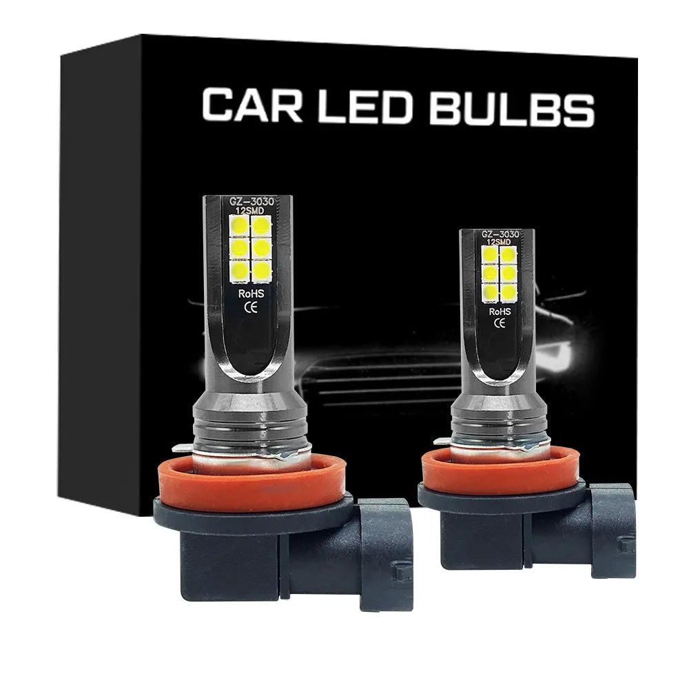 2Pcs LED H11 H8 Car Fog Light H4 H7 H9 H10 H1 9005 HB3 9006 HB4 6000K HeadLights 12000Lm Auto Fog Lamp 3000K 6000K