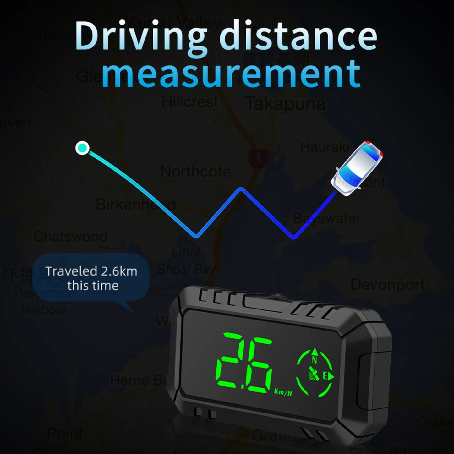 Vehicle Heads Up Display For GPS, Speedometer, Compass, etc.