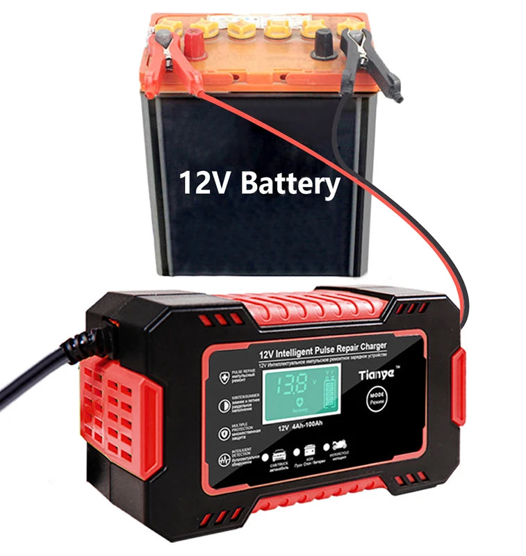 Fully Automatic 12V Battery Charger w/Digital Display