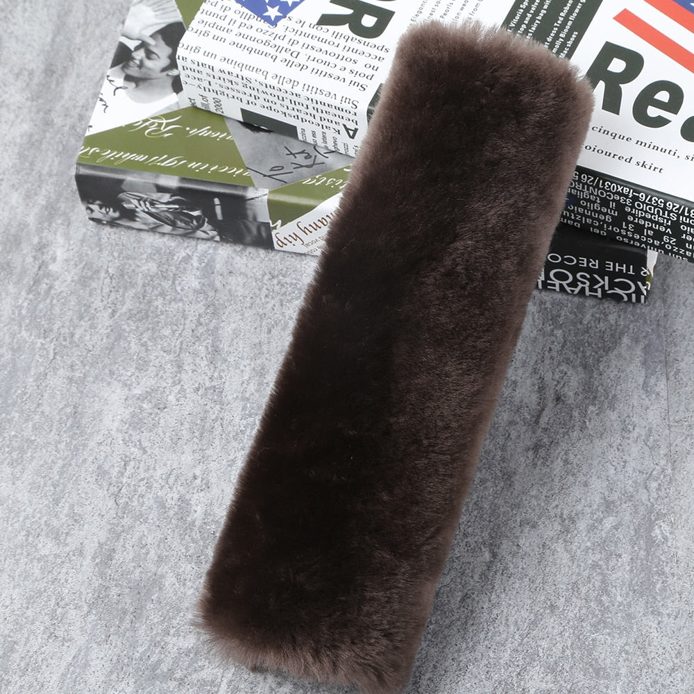 Real Sheepskin Seat Belt Pad Cover