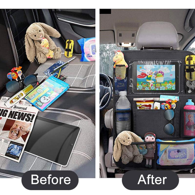 Car Backseat Organizer With Touch Screen Tablet Holder