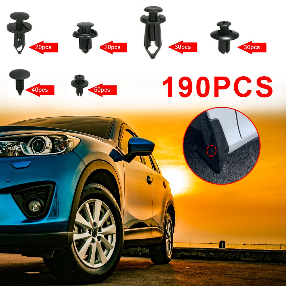 190pcs/set Fixing Fastener Plastic Car Rivet Clips