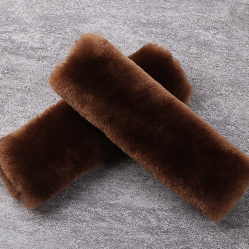 Real Sheepskin Seat Belt Pad Cover