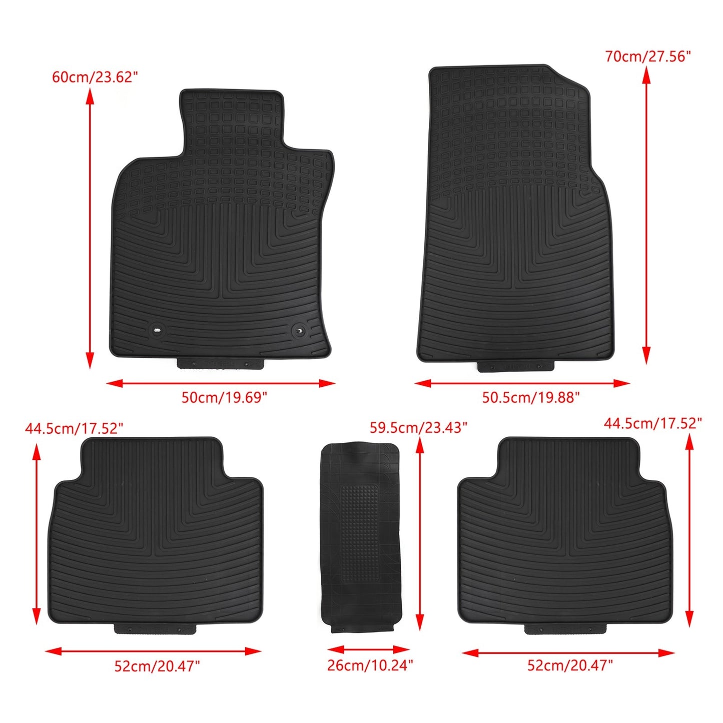 4pcs Black TPE Floor Mats For Camry 2018, 2019, 2020