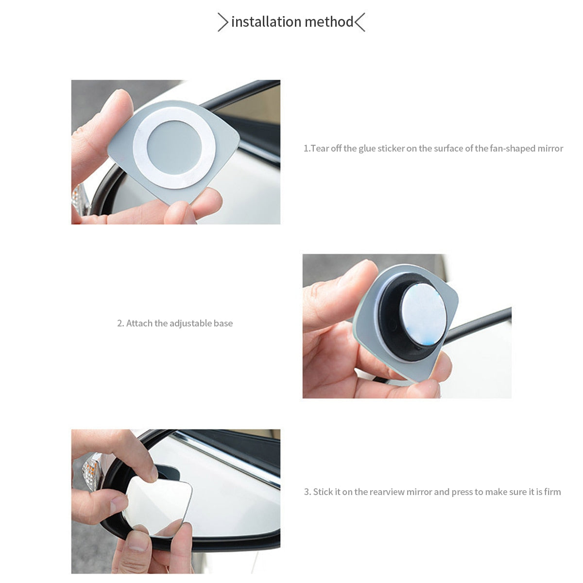 2Pcs Adjustable & Rotatable Blind Spot Mirrors