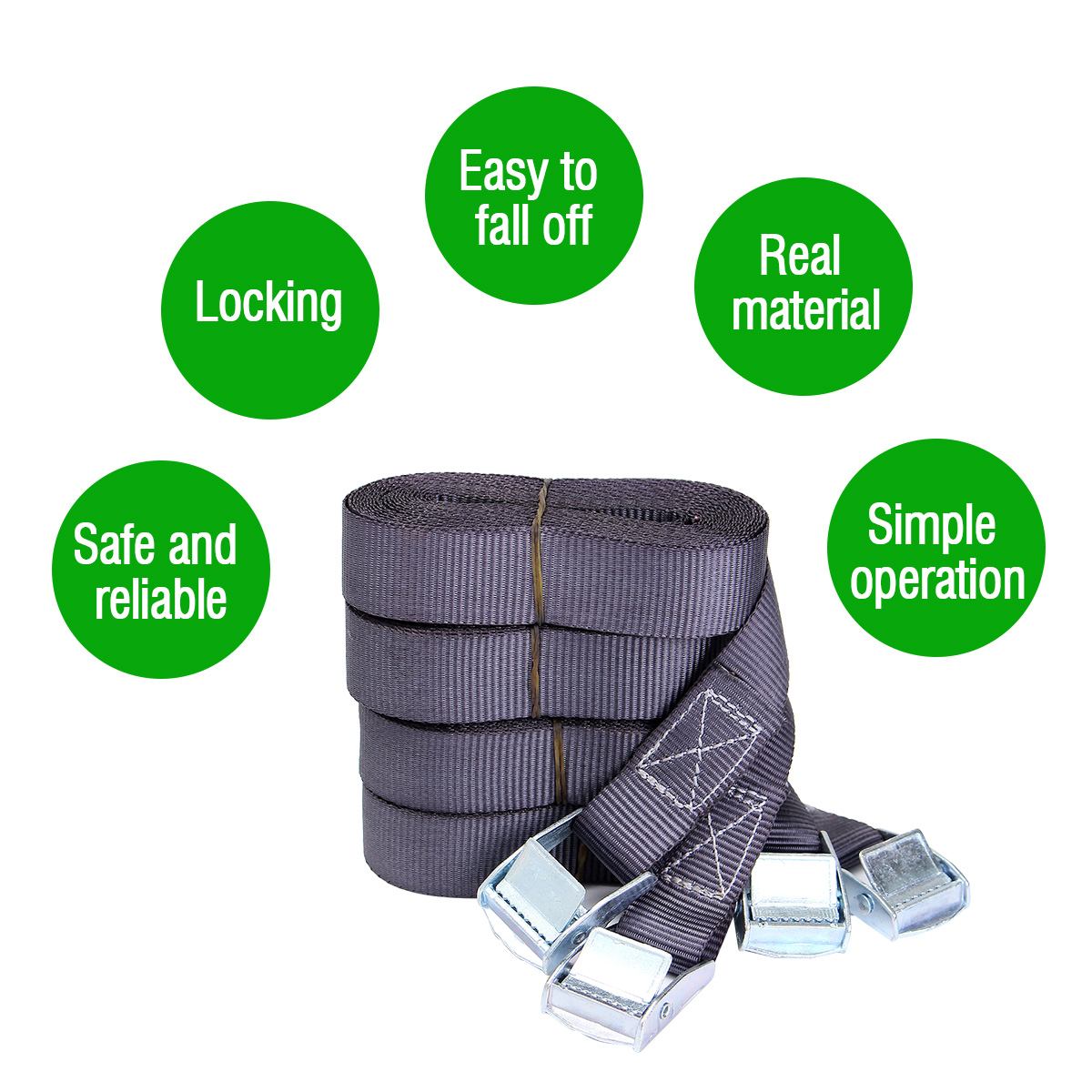 4x 5mx 25mm Tie Down Strap Ratchet Belt w/Buckle