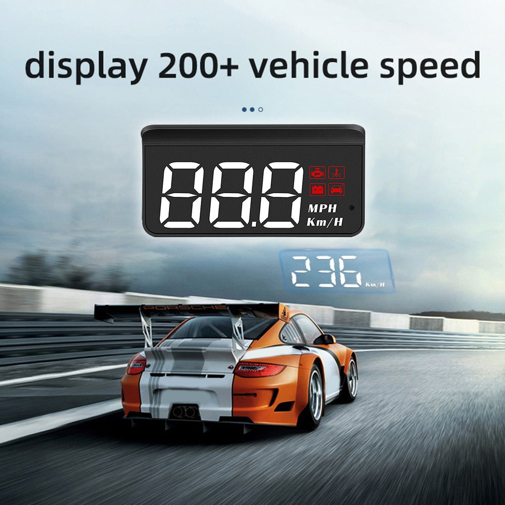 OBD2 Car HUD Head-Up Display Digital Speedometer Temperature Display