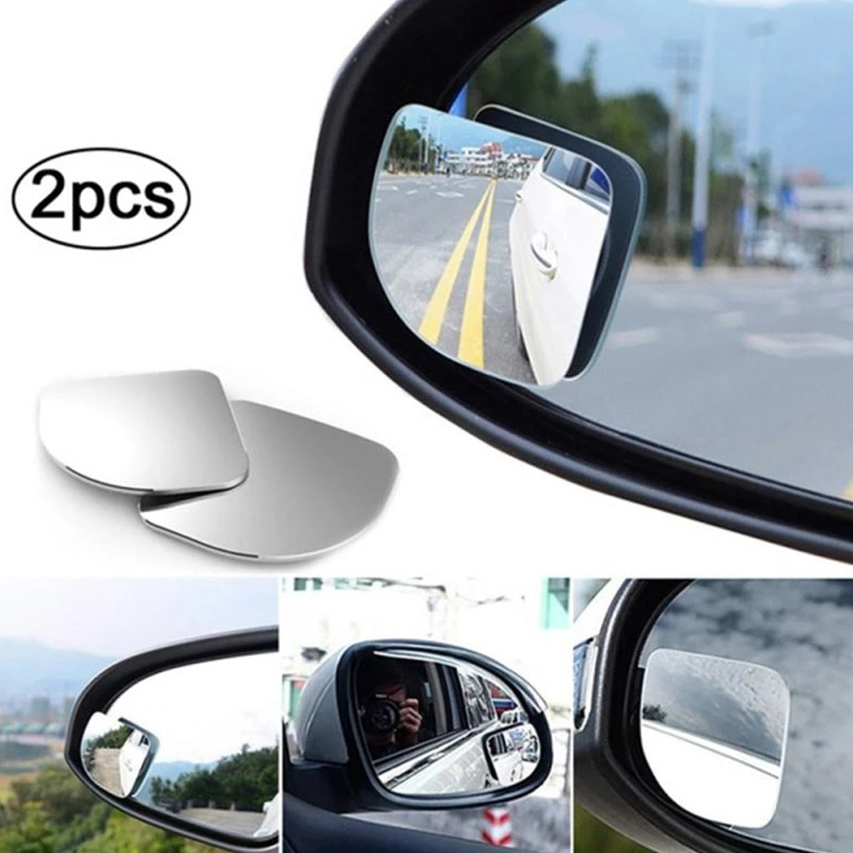 2Pcs Adjustable & Rotatable Blind Spot Mirrors